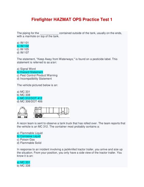 union pacific hazmat test answers Epub