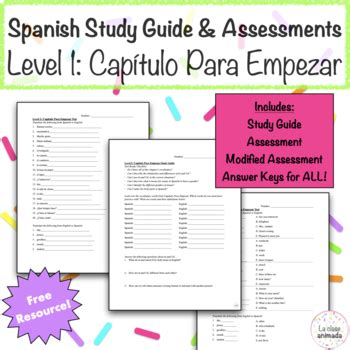 unit 0 - para empezar - study guide spanish two