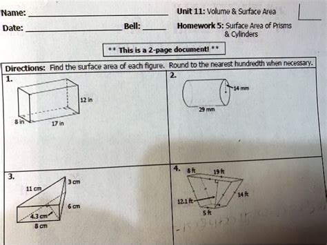 unit 11 volume and surface area