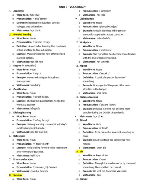 unit 3 vocab answers Reader