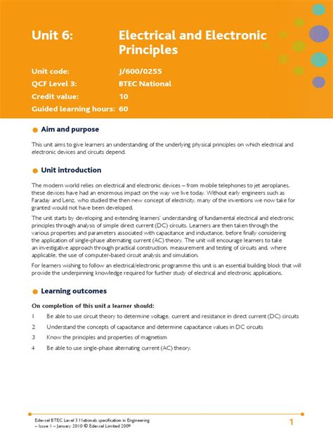 unit 6 electrical and electronic principles answers Doc