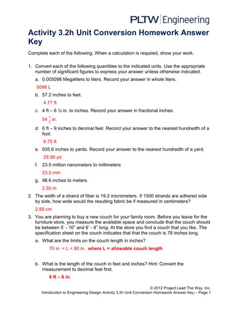 unit conversion homework answer key Epub