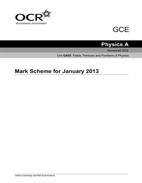 unit g485 01 2014 mark scheme Ebook Doc