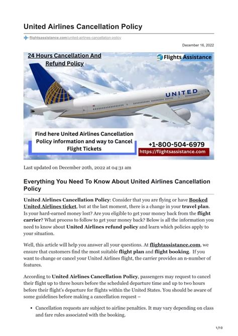 united air cancellation policy