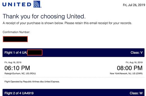 united airlines confirmation number