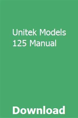 unitek models 250 manual Doc