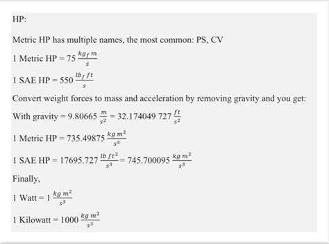 units of hp