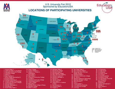 universities in america map