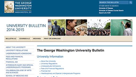 university bulletin gwu