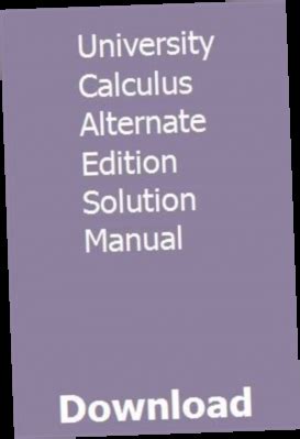 university calculus alternate edition pdf PDF