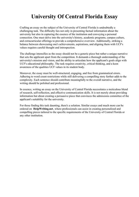university of central florida essay prompt 2013 Epub