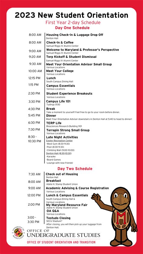 university of maryland orientation schedule