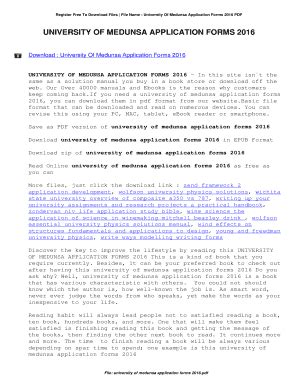 university of medunsa application forms 2016 Doc