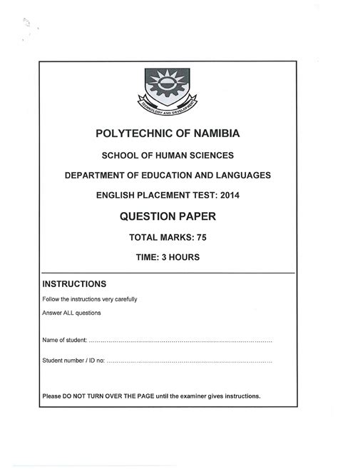 university of namibia mature age entry test Doc