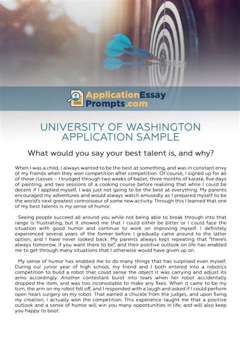 university of washington application essay Epub