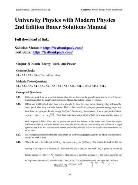 university physics bauer solutions manual PDF