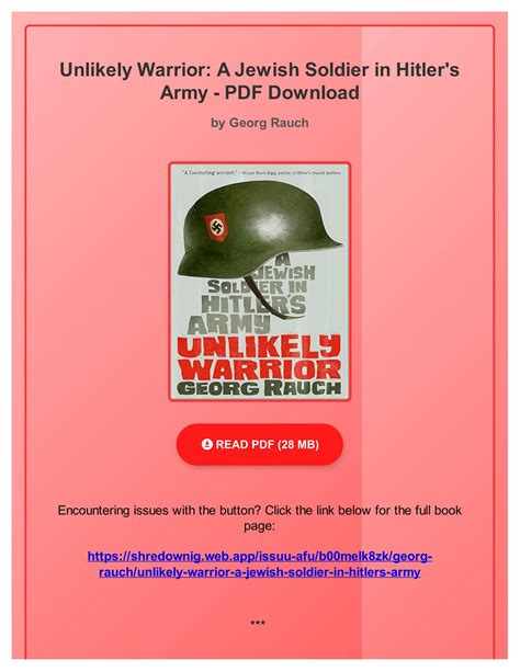 unlikely warrior a jewish soldier in hitlers army Kindle Editon