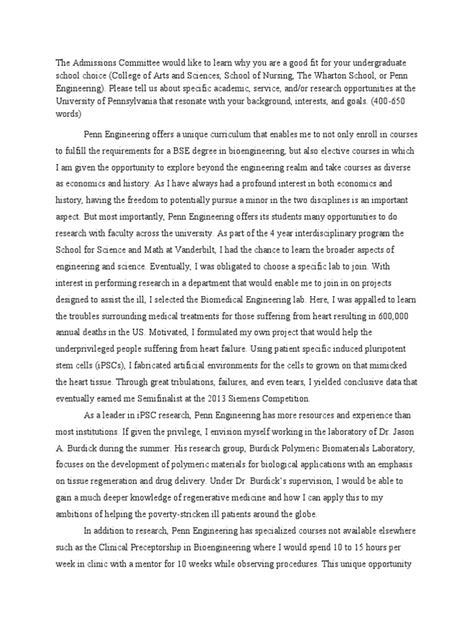 upenn essay examples