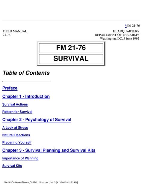 us army field manual 3 0570 survival pdf Epub