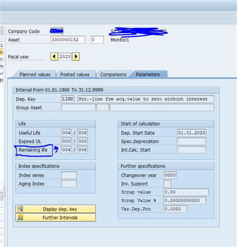 useful life in asset in sap