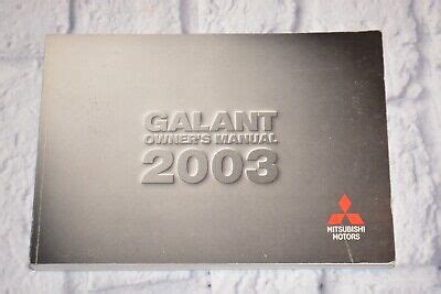 user guide 2003 mitsubishi galant owners manual Kindle Editon