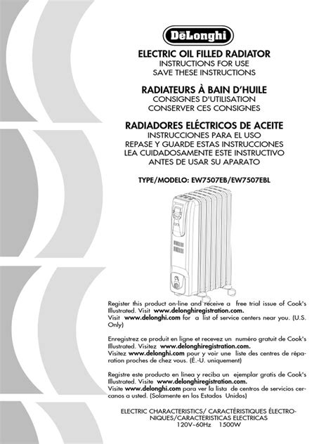 user manual delonghi tch7090erl PDF