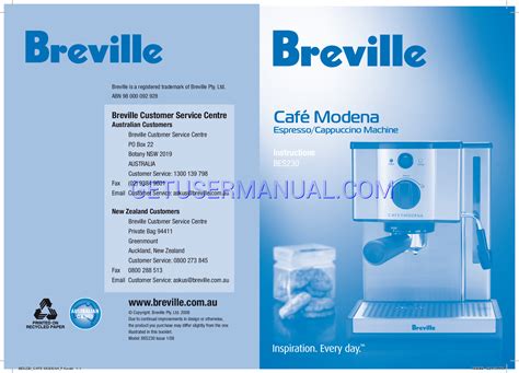 user manual for breville espresso machine Doc