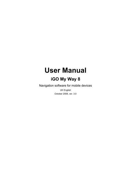 user manual igo my way global navigation software pdf PDF