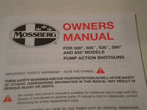 user manual mossberg 500a Doc