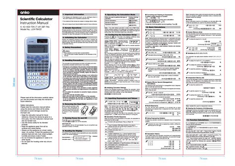user manual of scientific calculator PDF
