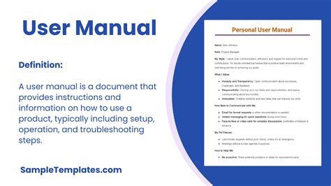 user manual sample for documentation PDF