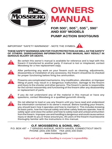 users manual mossberg 590 PDF