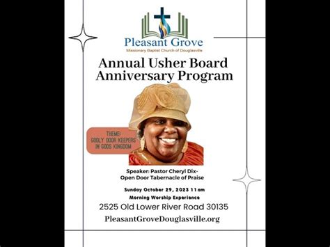 usher board anniversary program Reader