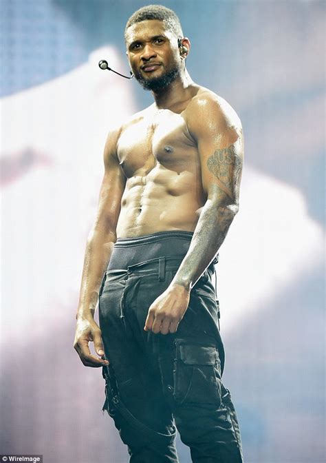 usher with no shirt