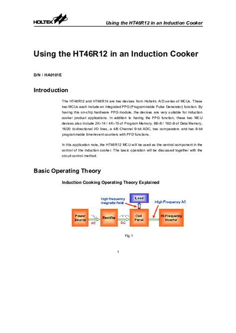 using the ht46r12 in an induction cooker Doc