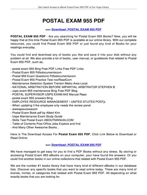 usps exam 955 maintenance bing free pdf blog Doc