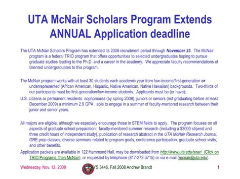 uta application deadline