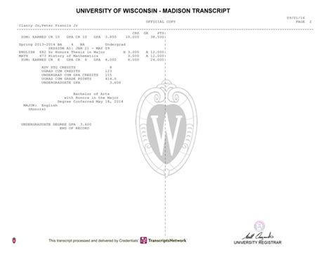 uw madison transcript request