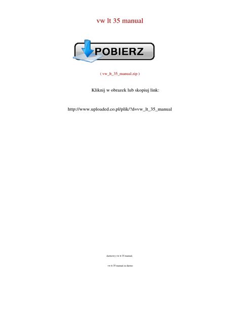 v w lt 35 manual pdf PDF