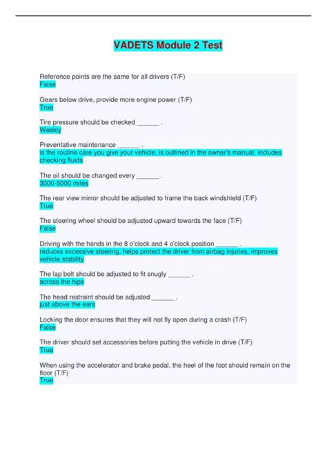 vadets module 2 workbook answers PDF