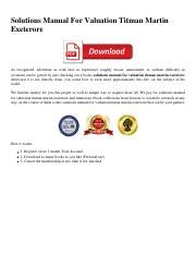 valuation titman solutions Kindle Editon