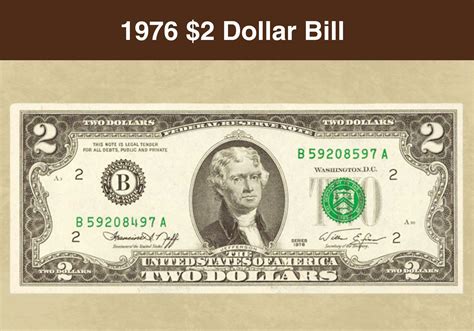 value of 2 dollar bill 1976