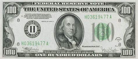 value of a 1934 hundred dollar bill