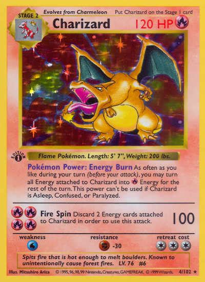 value of pokemon charizard card