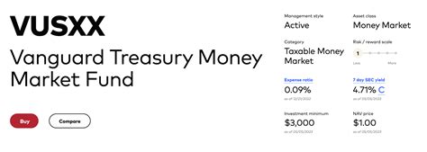 vanguard money market treasury