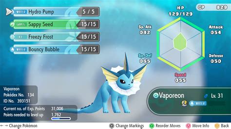 vaporeon best moveset