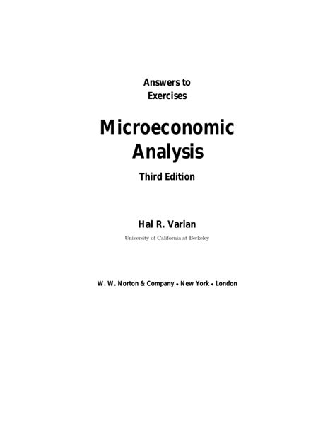 varian microeconomic analysis pdf PDF