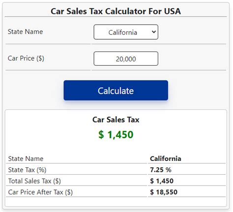 vehicle tax calculator texas