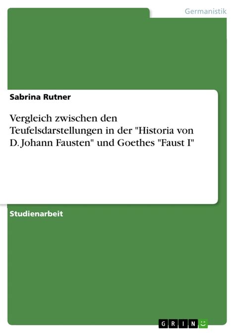 vergleich zwischen teufelsdarstellungen historia fausten Kindle Editon