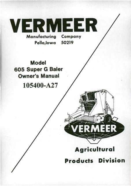 vermeer 605 manual pdf Kindle Editon